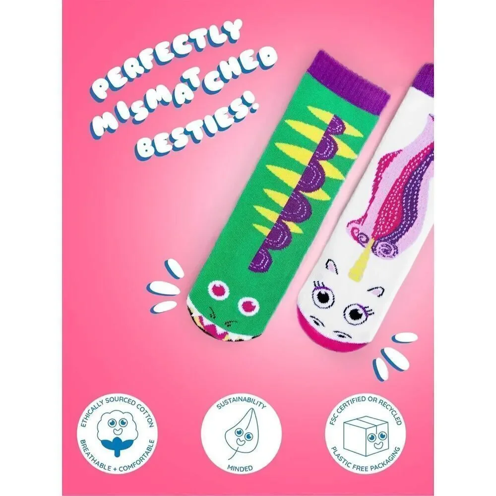 Pals Toddler Dragon & Unicorn Collectible Mismatched Socks BUY 2 GET 1 FREE